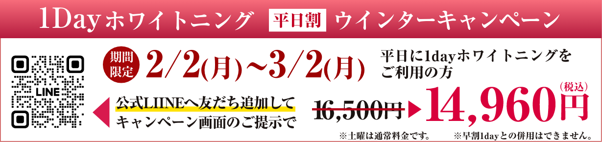 1dayホワイトニングウインターキャンペーン